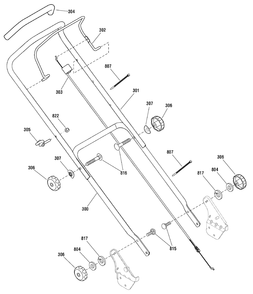 Handle Assembly Diagram and Parts List for 881024-MPH550 2010 Briggs and Stratton Lawn Mower